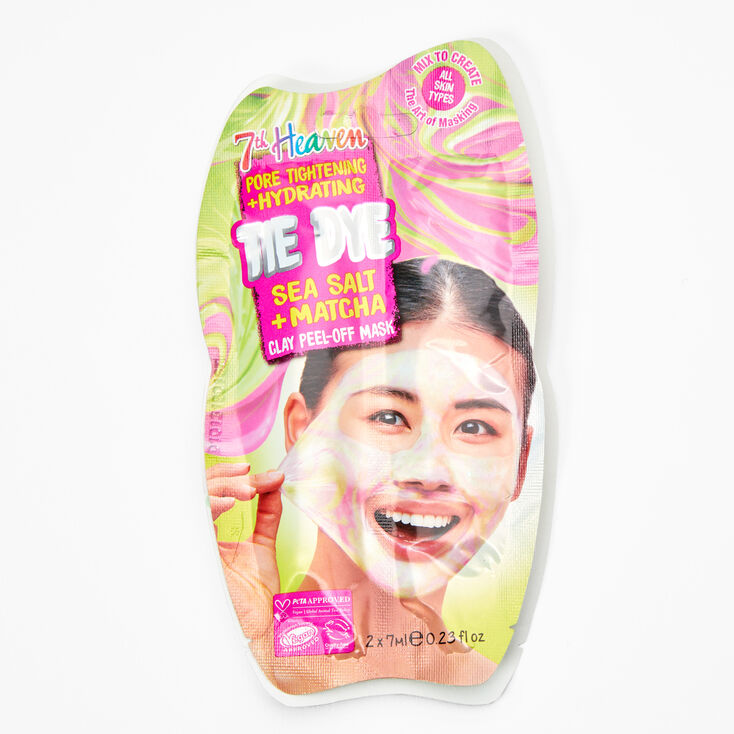 7th Heaven Tie Dye Sea Salt and Matcha Clay Peel Off Face Mask,