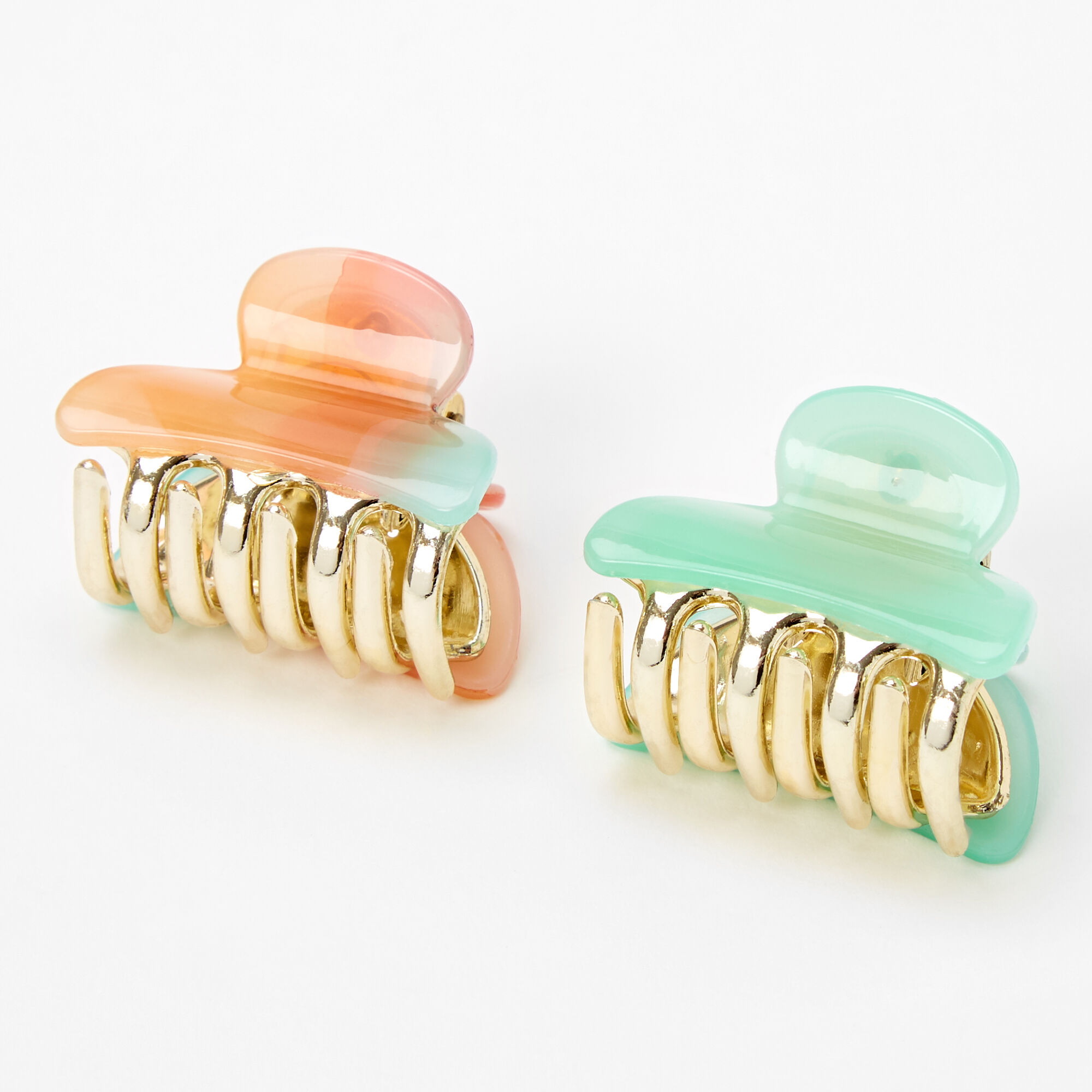 Claire's Mini pinces à cheveux aquarelle arc-en-ciel - Pastel, lot de 2