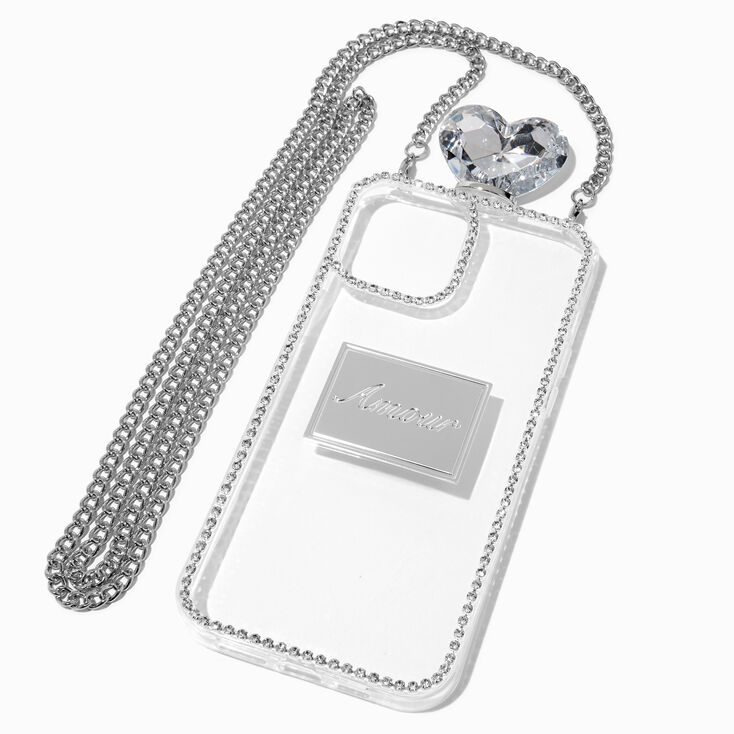 Makeup Mirror Mobile Phone Case Bling Heart Shaped Mirror Phone Case for  iPhone