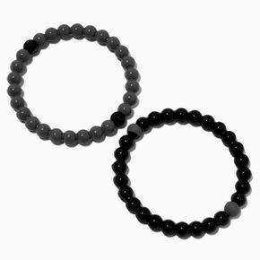 Bracelets porte-bonheur noir et gris - Lot de 2,