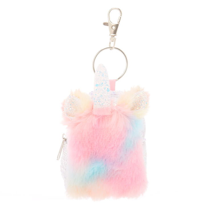 Pastel Rainbow Unicorn Mini Backpack Keychain Pink Claire S Us