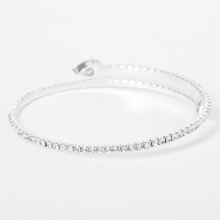 Silver Rhinestone Teardrop Cuff Bracelet,