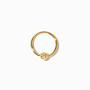 20G 18kt Gold Plated Titanium Ball Hoop Nose Ring,