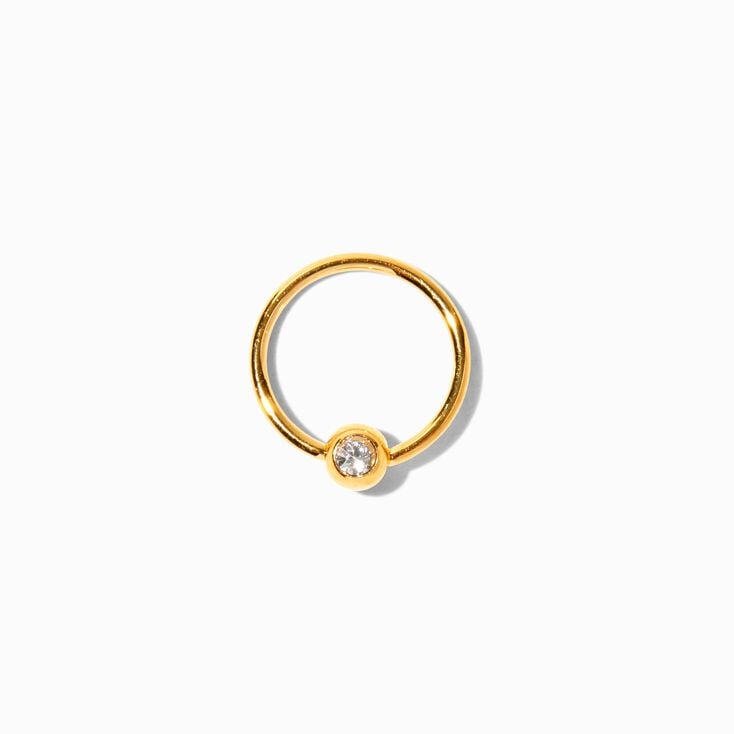 20G 18kt Gold Plated Titanium Ball Hoop Nose Ring,