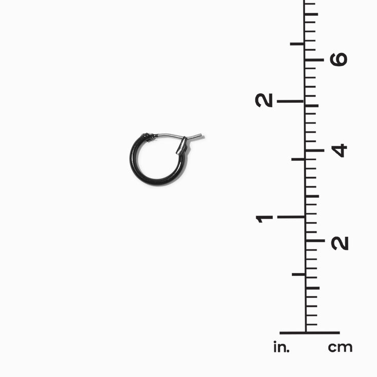 Black 10MM Hoop Earrings,