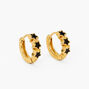 18k Gold Plated 10MM Black Stars Huggie Hoop Earrings,