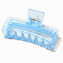 Grande pince &agrave; cheveux rectangulaire bleu clair bicolore,