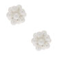 Silver Pearl Cluster Stud Earrings - Ivory,