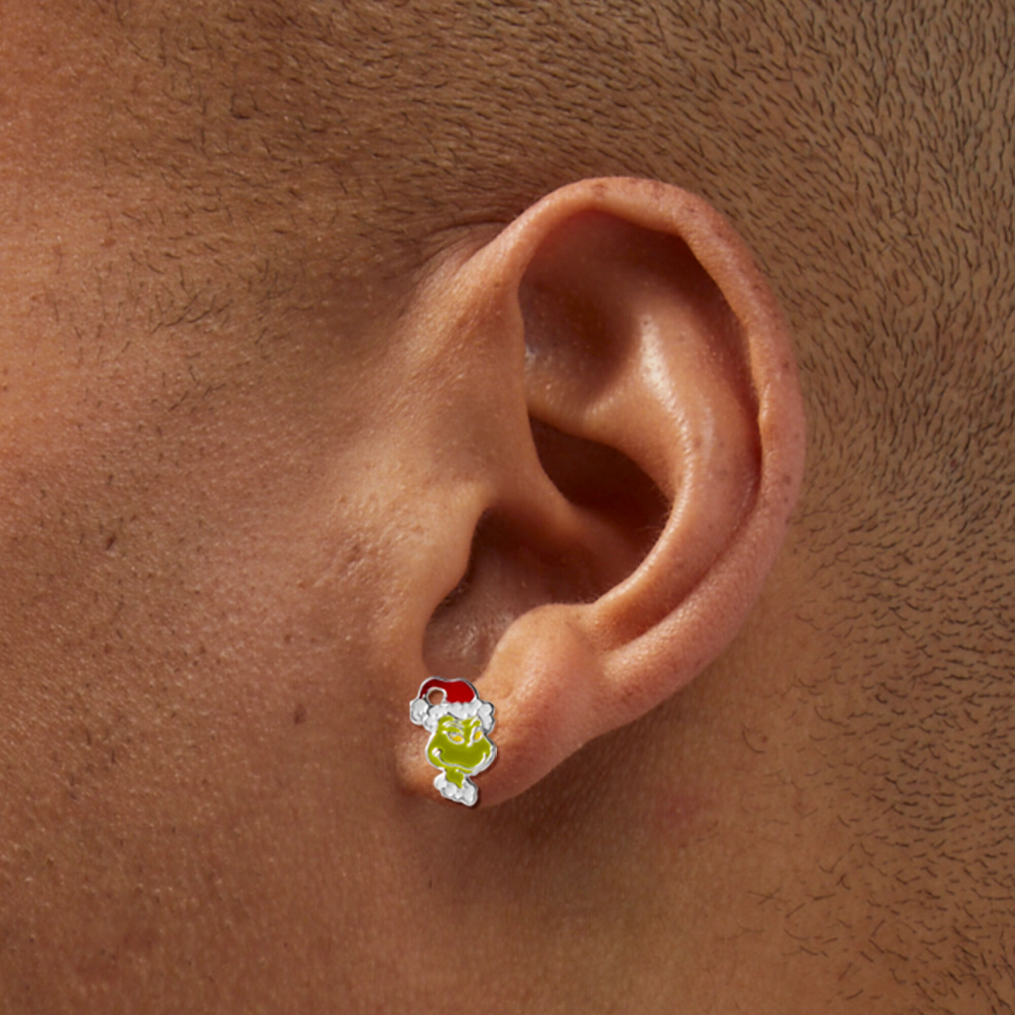 Dr. Seuss The Grinch Sterling Silver Stud Earrings Claire s US