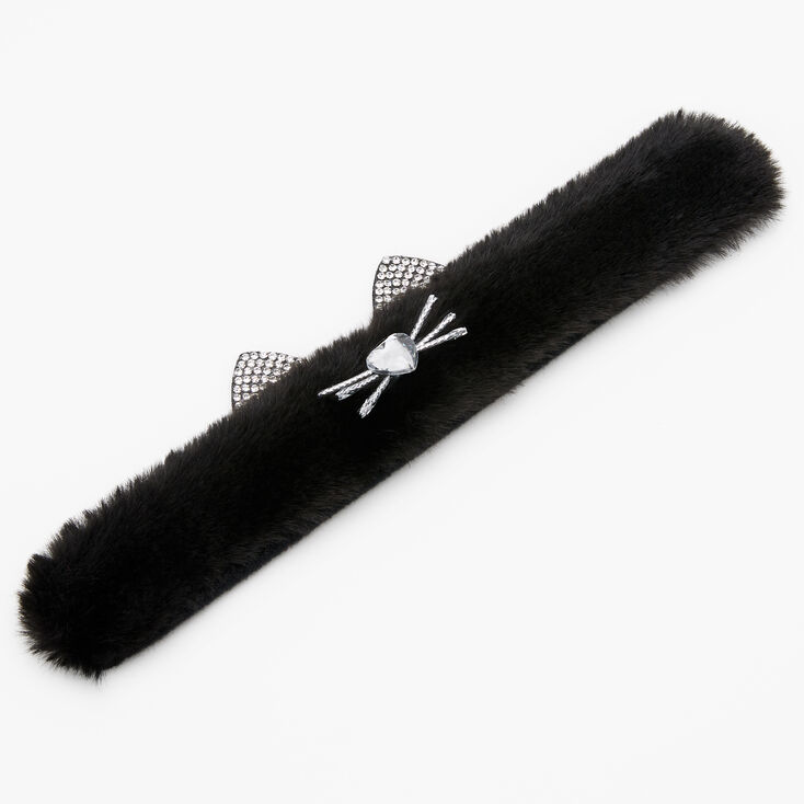 Furry Cat Slap Bracelet - Black,