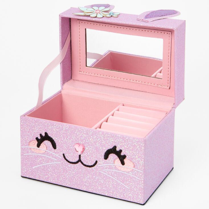 Claire&#39;s Club Purple Glitter Bunny Jewelry Box,