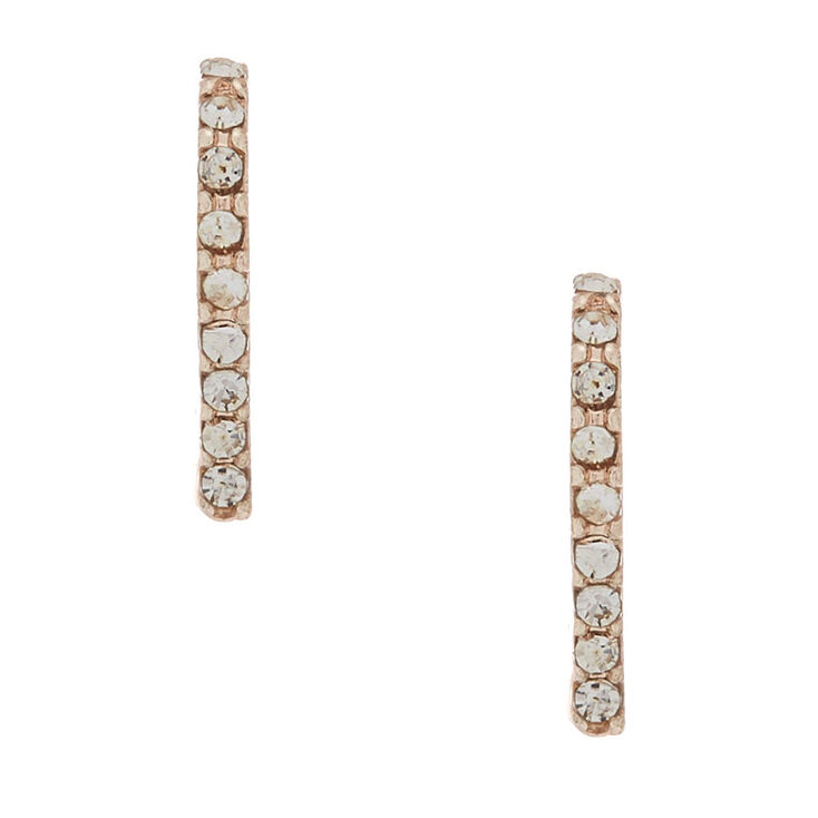 Rose Gold Crystal Ear Suspender Earrings,