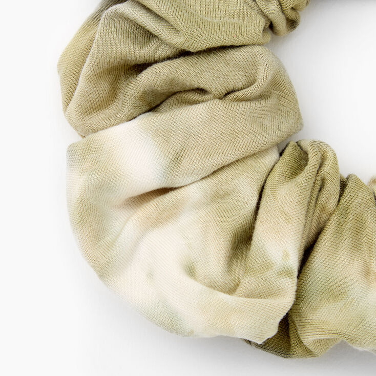 Medium Olive Tie-Dye Scrunchie,