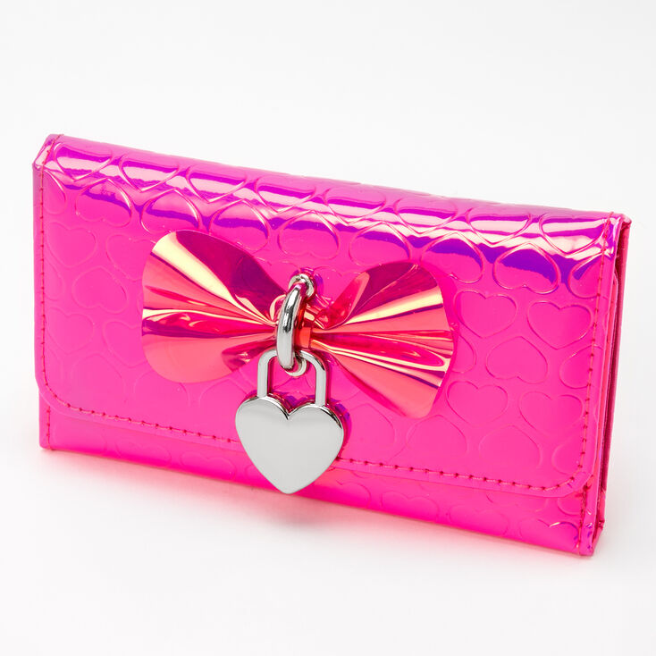 Rengør rummet Overleve værksted Vinyl Heart Printed Wallet - Pink | Claire's US