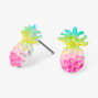 Glitter Pastel Pineapple Stud Earrings,