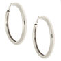 Silver 80MM Tube Hoop Earrings,