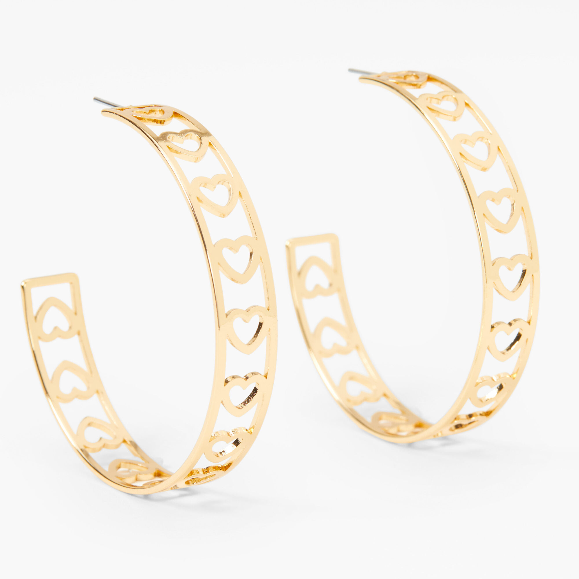 Claire's heart hoop earrings hot sale
