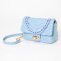 Light Blue Quilted Chainlink PVC Crossbody Bag,