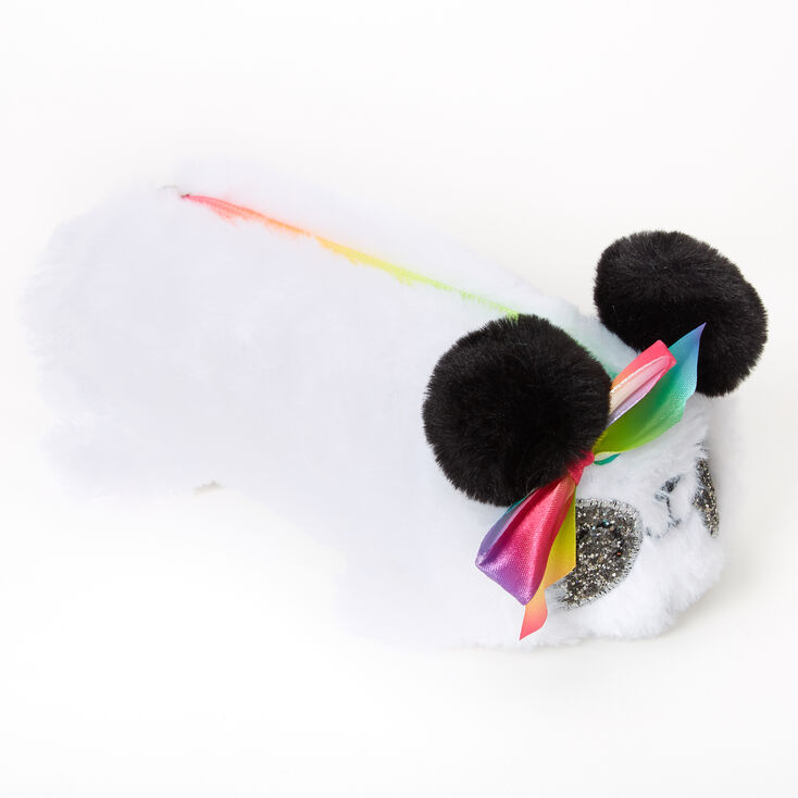 Claire's Trousse à crayons en peluche Paige le Panda - Blanc