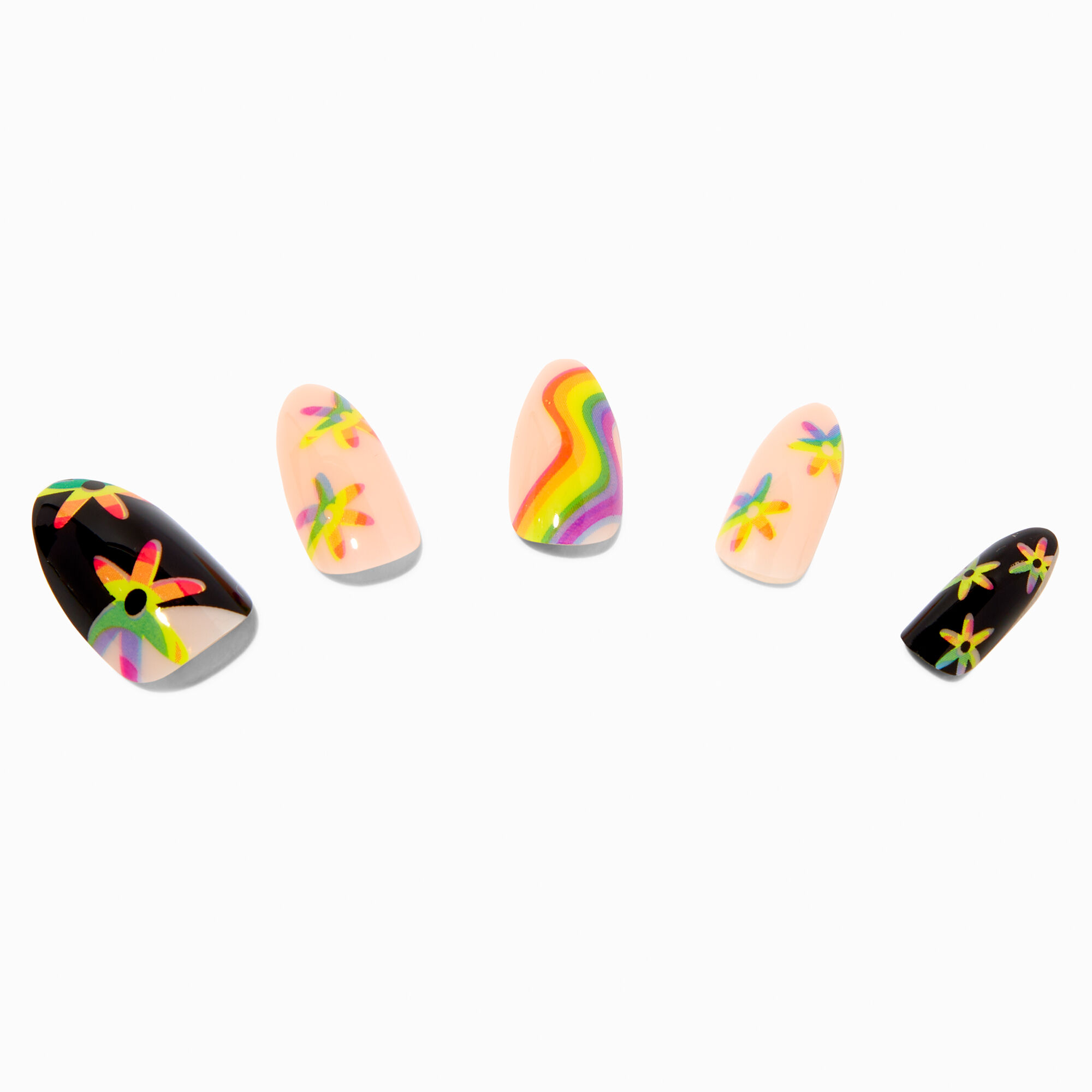 Neon Pride Stiletto Vegan Faux Nail Set - 24 Pack,