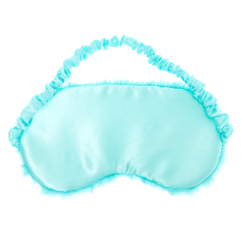 Plush Sequin Eyelash Sleeping Mask - Turquoise,