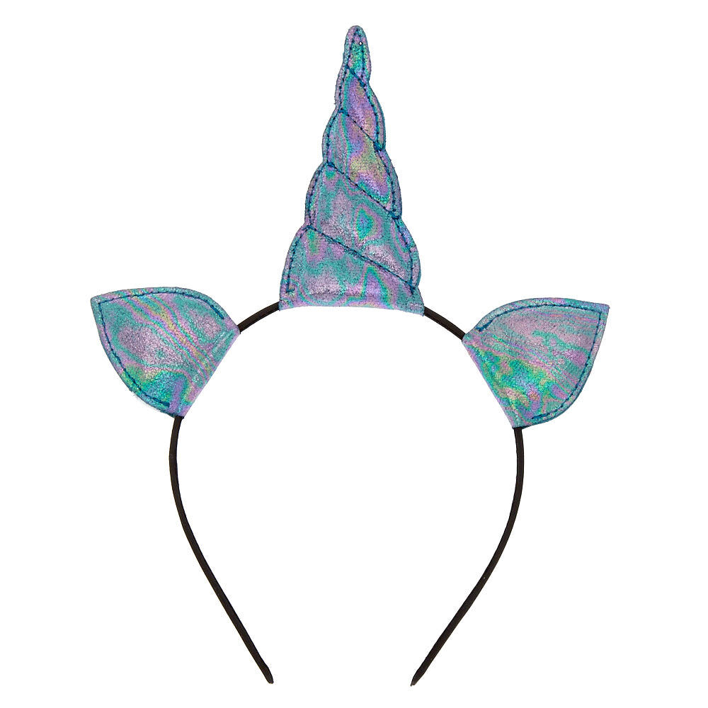 Serre-tête licorne bleu pétrole métallique,