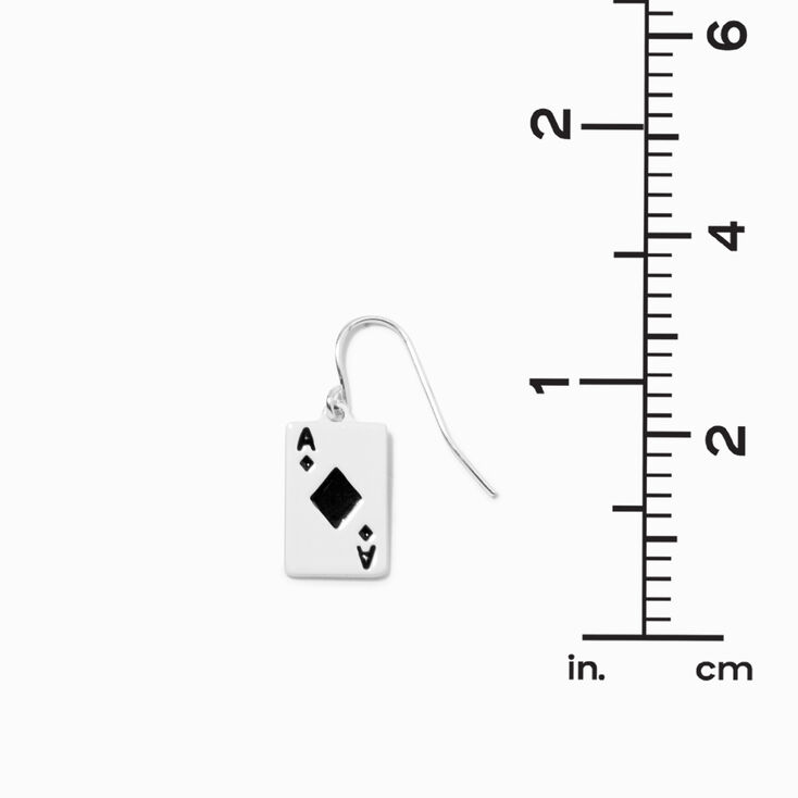Black Diamond Ace Playing Card 0.5&quot; Drop Earrings,