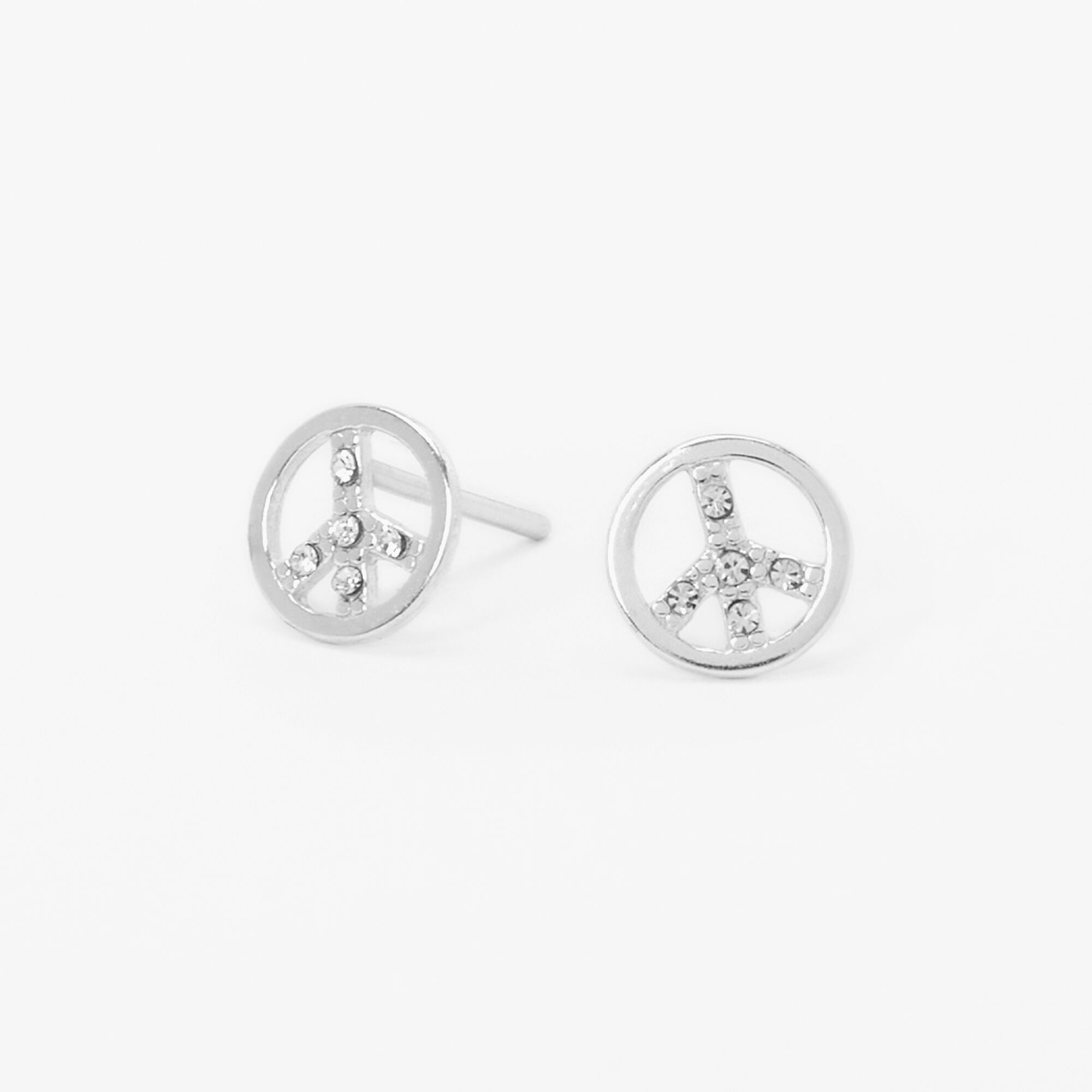 Sterling silver clearance peace sign earrings