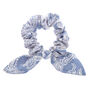 Paisley Denim Knotted Bow Hair Scrunchie,