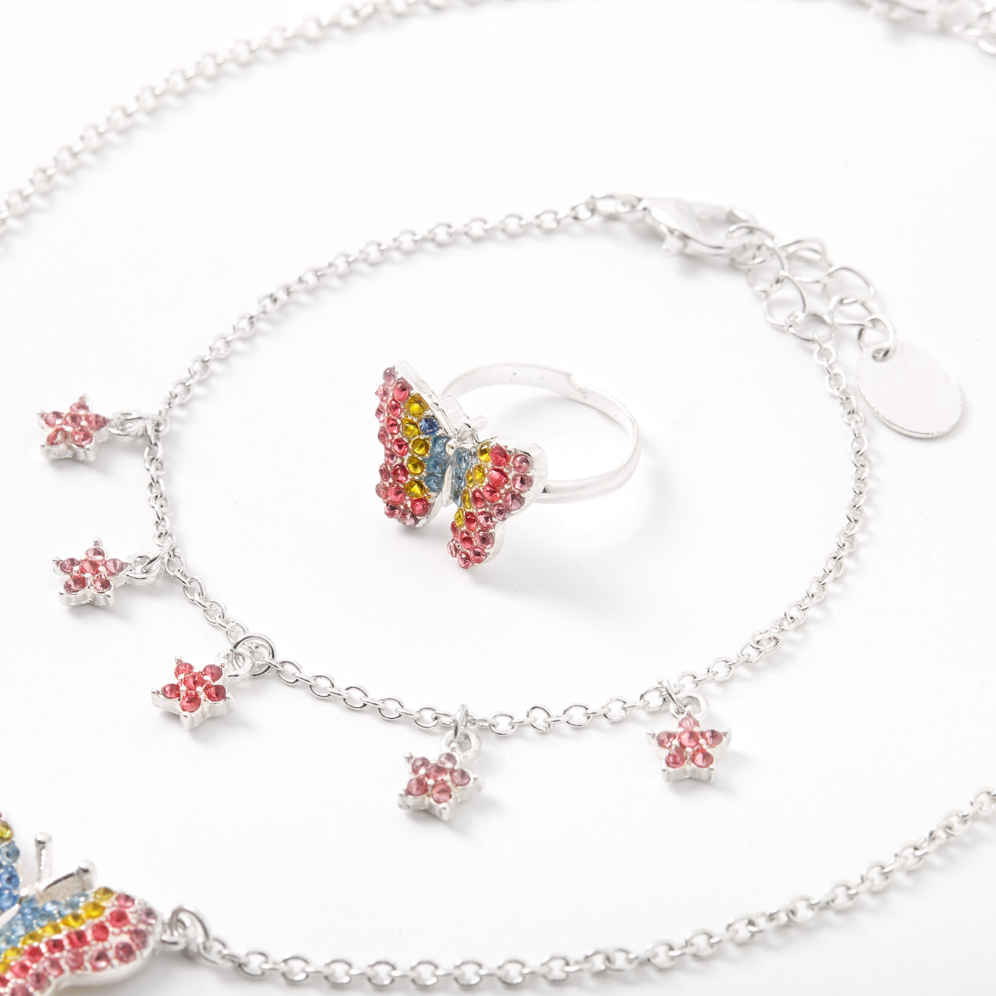 Claire's Club Rainbow Butterfly Jewellery Set - 3 Pack,