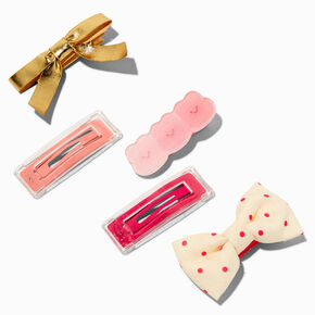 Claire&#39;s Club Pink Bow Mixed Hair Clips - 5 Pack,