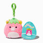 Squishmallows&trade; 3.5&quot; Cleary the Strawberry Cow Plush Bag Clip,
