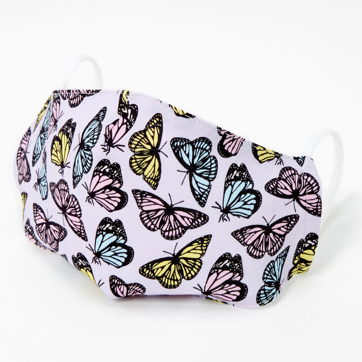 Masque en coton papillons pastel - Adulte,