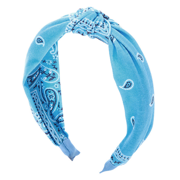 Claire's Serre-tête noué bandana - Bleu clair