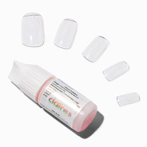Clear Mid Square Vegan Faux Nail Set - 100 Pack,