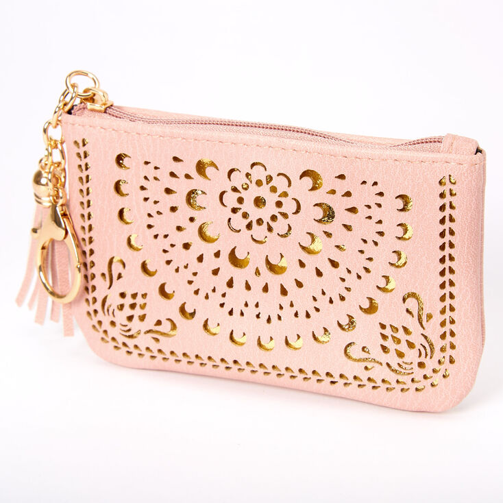 Filigree Cutout Coin Purse - Pink,