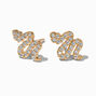 C LUXE by Claire&#39;s 18kt Gold Plated Cubic Zirconia Snake Stud Earrings,