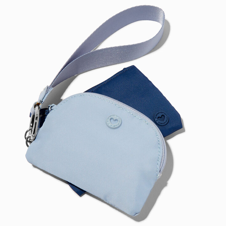 Lot de porte-monnaie en nylon bleus - Lot de 2,