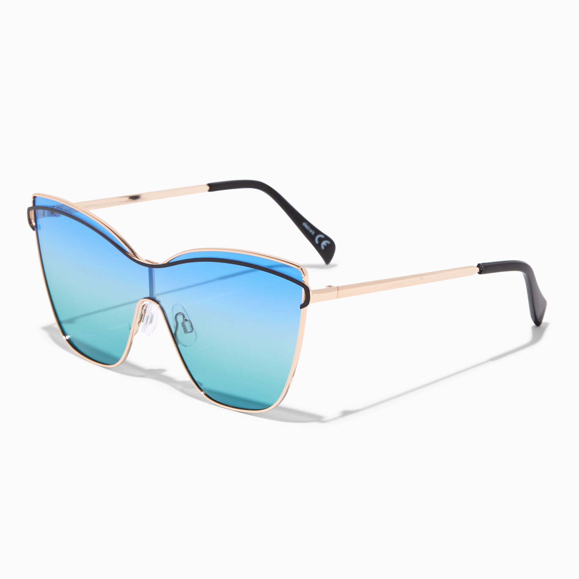 View Claires Shield Ombre Sunglasses Blue information