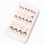 Brown &amp; Pink French Tip Stiletto Press On Vegan Faux Nail Set - 24 Pack,