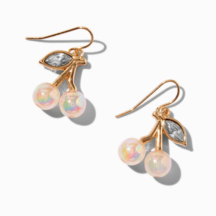 Pearlized Cherry Drop Earrings,