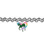 Glitter Unicorn Mood Tattoo Choker Necklace - Black,