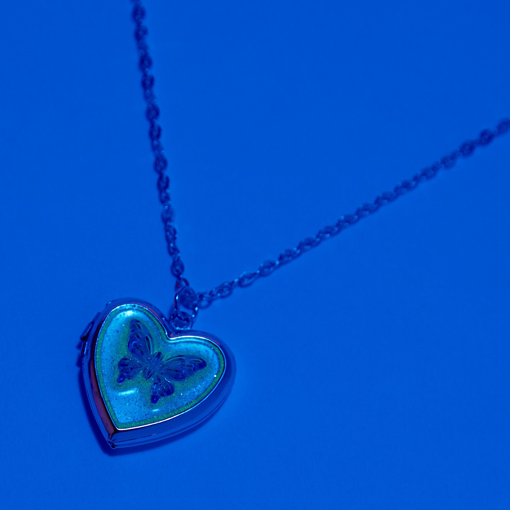 Purple Butterfly Locket Pendant Necklace,