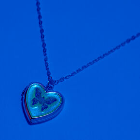 Purple Butterfly Locket Pendant Necklace,