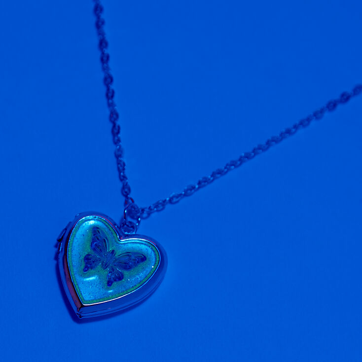Purple Butterfly Locket Pendant Necklace,