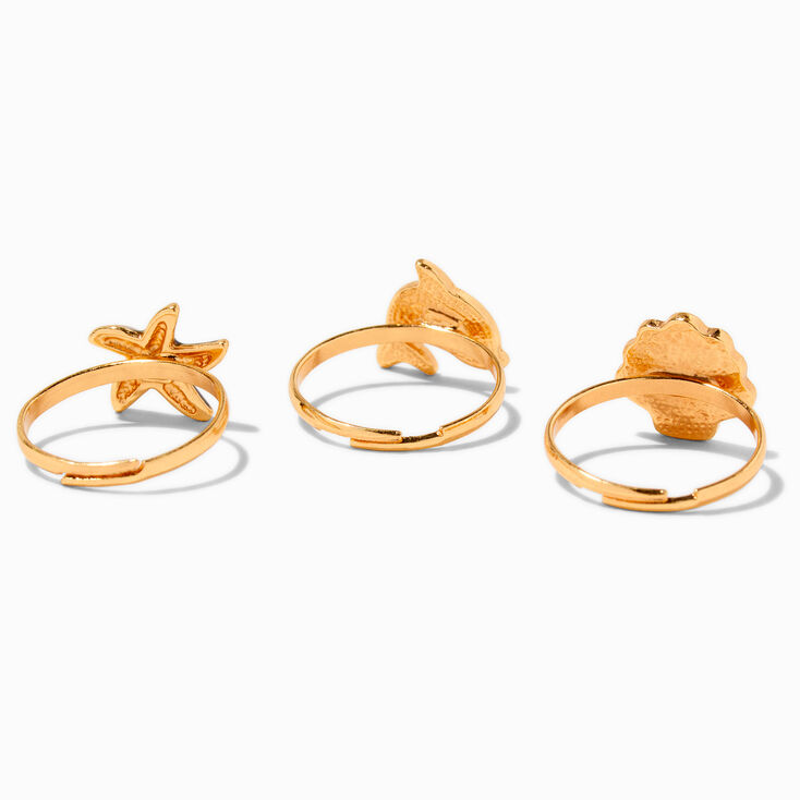 Rose Gold Mood Sea Life Rings - 3 Pack,