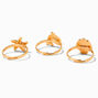 Rose Gold Mood Sea Life Rings - 3 Pack,
