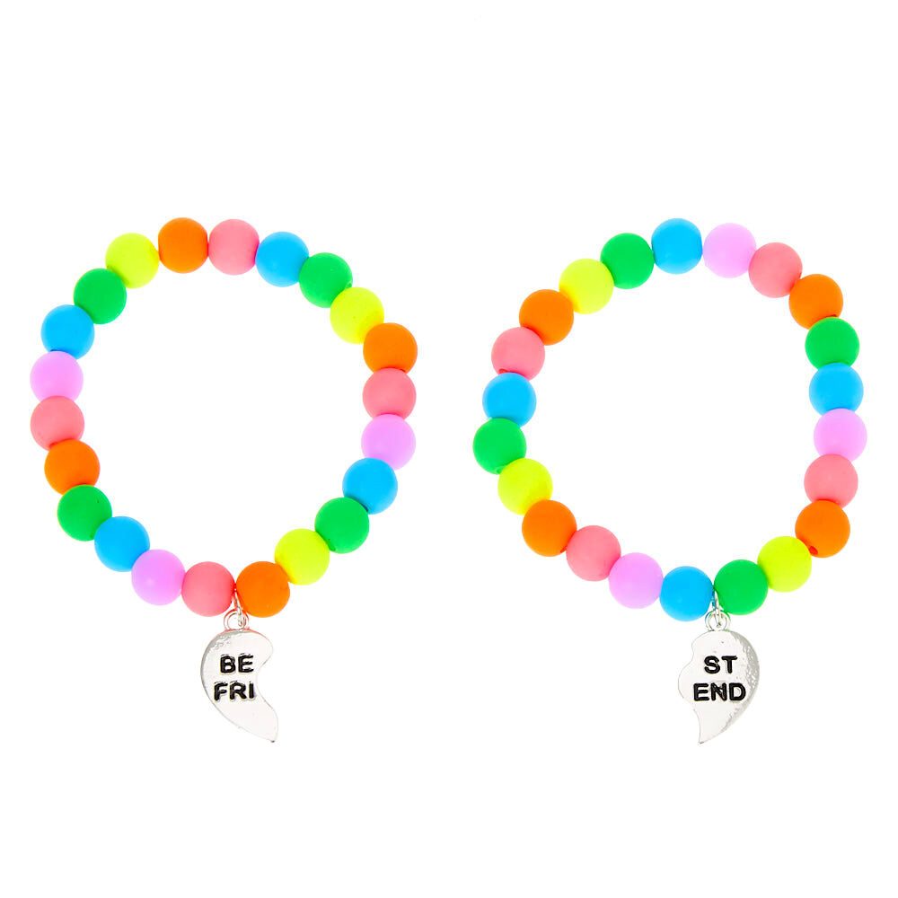 Rainbow Bead Stretch Friendship Bracelets - 2 Pack,