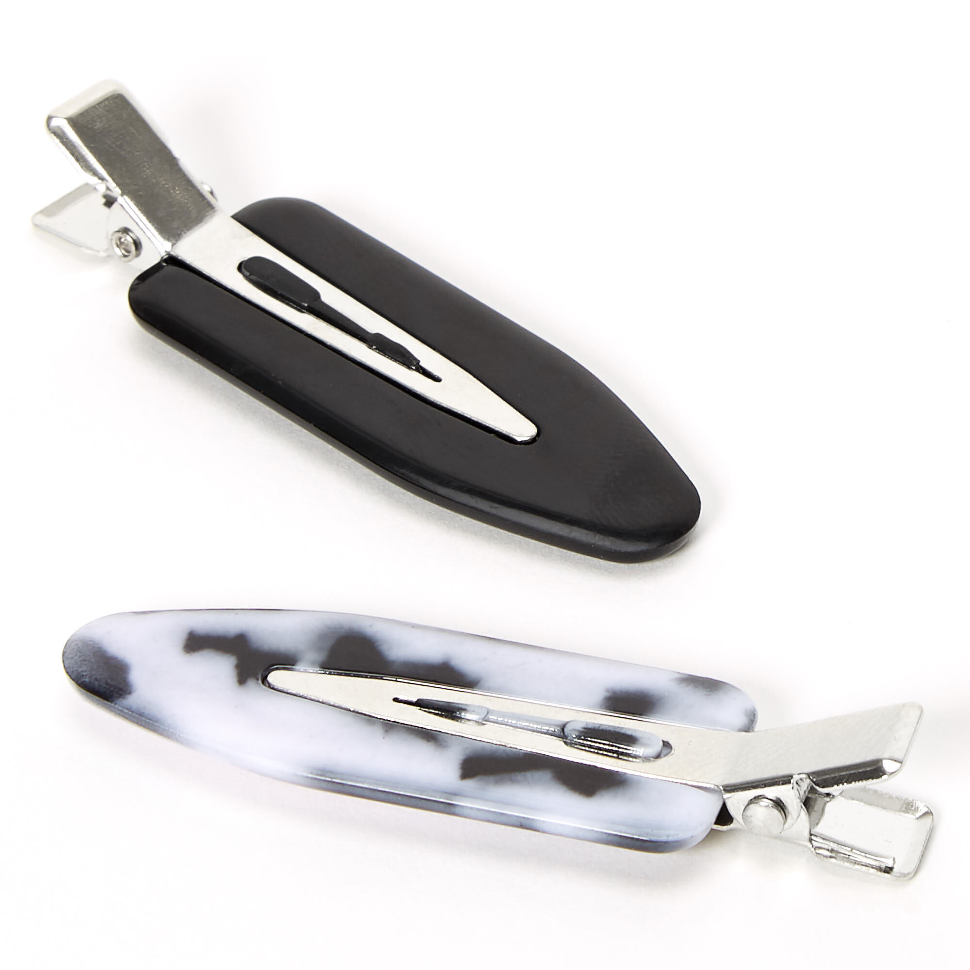 Solid Tortoiseshell Creaseless Hair Clips - Black, 2 Pack,