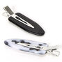 Solid Tortoiseshell Creaseless Hair Clips - Black, 2 Pack,